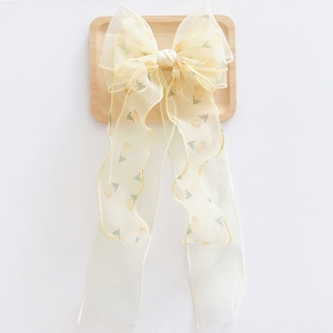 Girl Hair Clip Princess Bow Sheer Tulip (GHP6343)